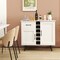 White Engineered Wood Buffet Cabinet with Drawer, Wine Rack and Adjustable Shelves